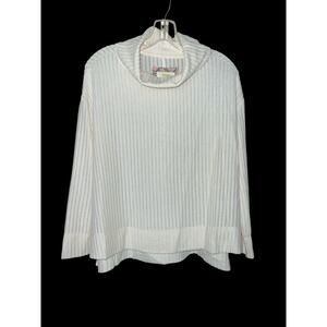 Anthropologie Maeve Women's Tunic Sweater Cream Ivory Turtle Neck Cottagecore S